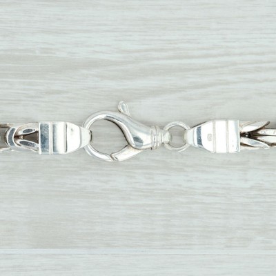 Large Byzantine Chain Necklace - Sterling Silver 21.5