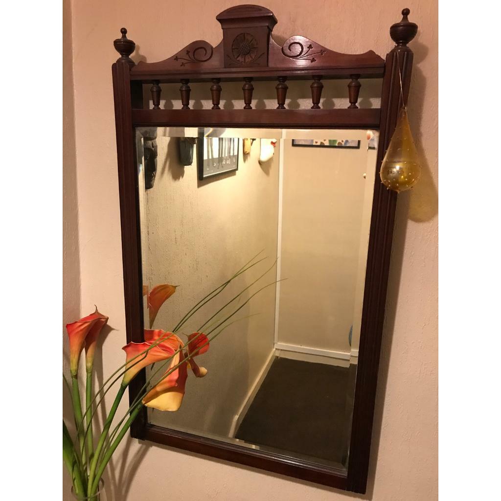 Vintage antique large hallway bevelled glass mirror in Leith