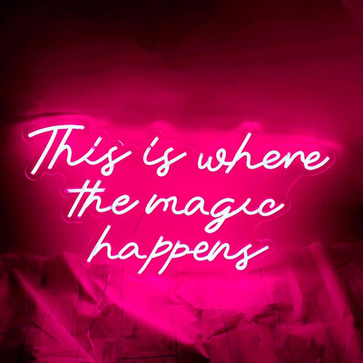 This Is Where the Magic Happen Neon Signs Lights for Wall Decor, Led Neon Sign f