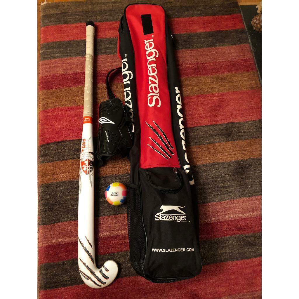 Slazenger Pro 4 hockey stick, bag, ball & shin pads in Cardiff Gumtree