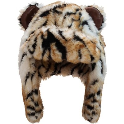 City Hunter USA Tiger Faux Fur Trapper Hat Kids OS Orange Black Animal strap