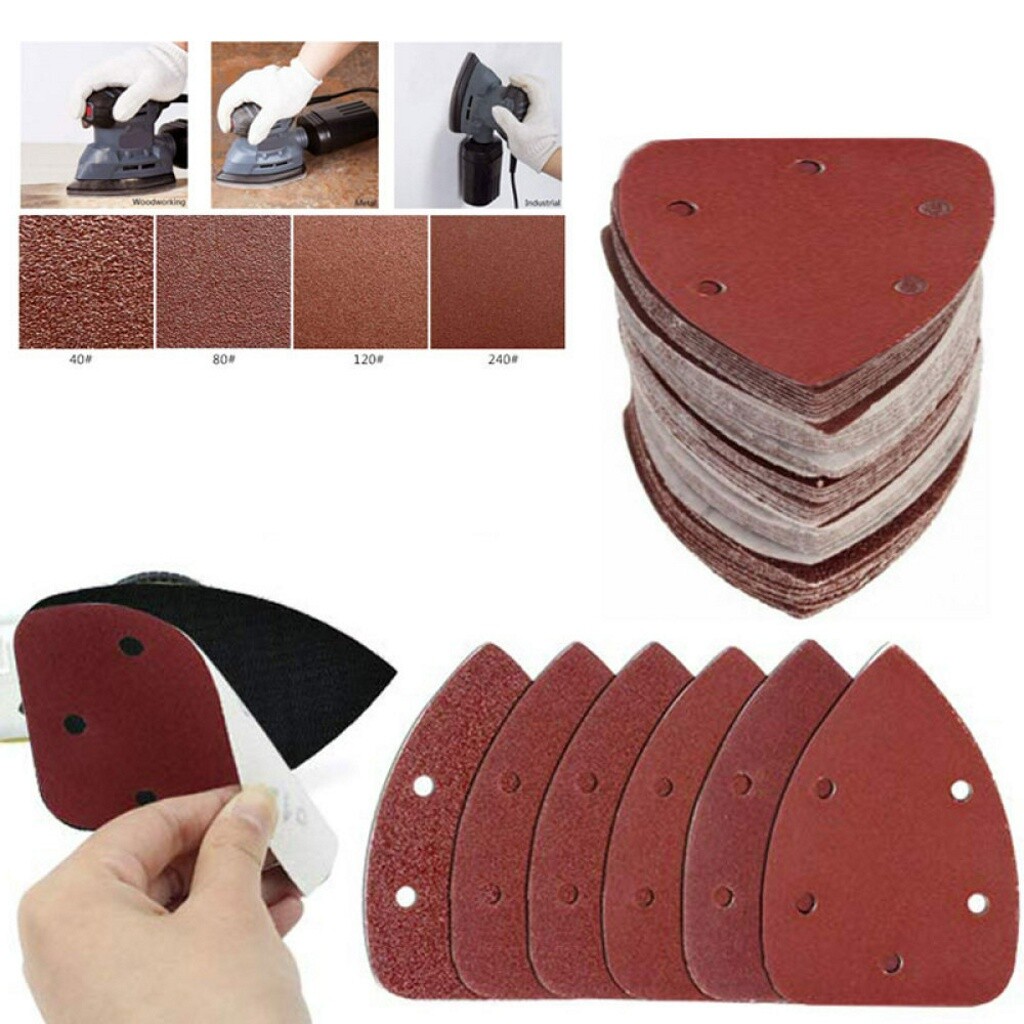 40pcs Grit 14cm Mouse Sander Pads Sanding Sheets Discs Mixed 40 80 120