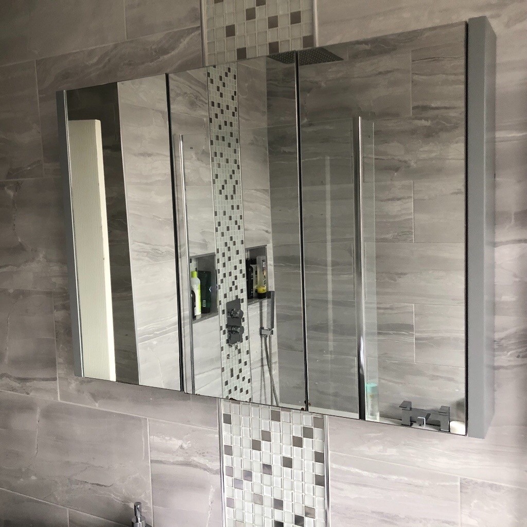 Victoria Plum 3 Door Grey Mirror Bathroom in Romford, London
