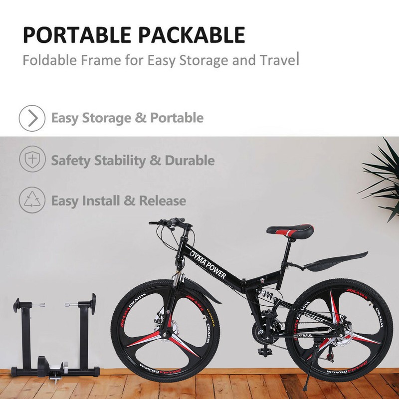 Magnetic Bicycle Bike Trainer Indoor Stationary Exercise Stand Steel Frame MTB