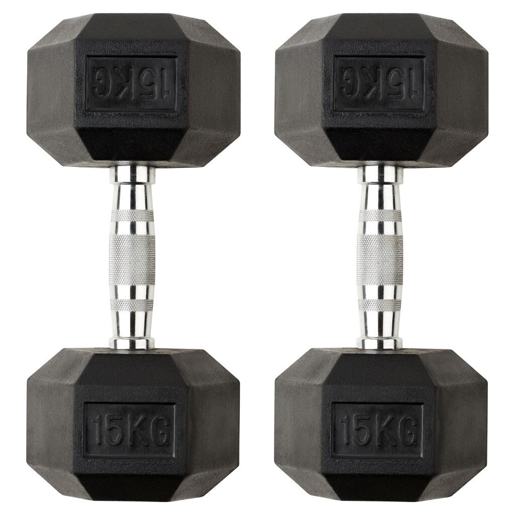 Weights Gym brand new hex dumbbells 15kg Pair in Redcar, North