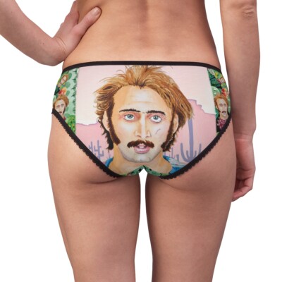 Retro Nicolas Cage ''Raising Arizona'' Watercolor Cactus Acid Trip Women's Undies