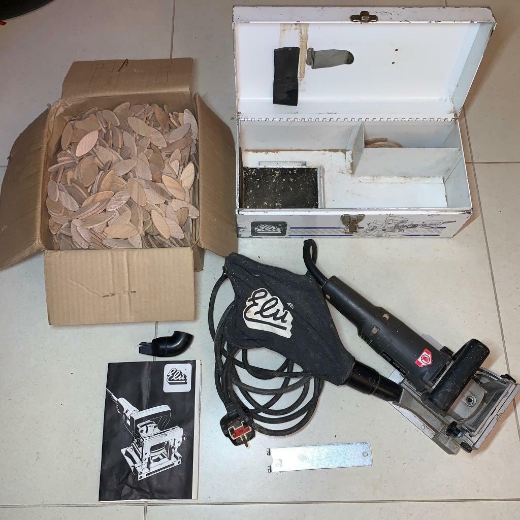 ELU MBR100 Biscuit Jointer 240v + Metal Carry Box + LOADS Of Biscuits