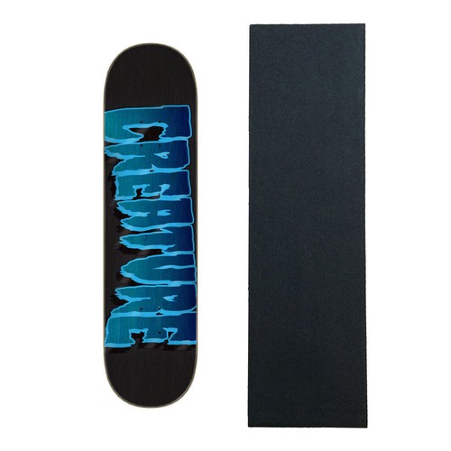 Creature Skateboard Deck Logo Outline Stumps Black/Blue 8.0