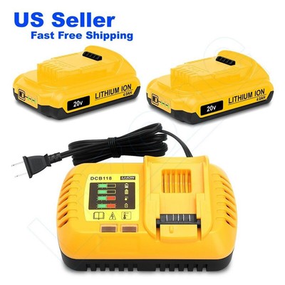 Lizone 2 Pack 4.0Ah Batteries Kit for Dewalt 20V 4 Ah Battery with Charger Combo