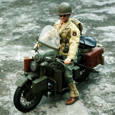 US Army Soldier 1 6 Scale WWII Motorcycle For 12 Captain America Figure Stock