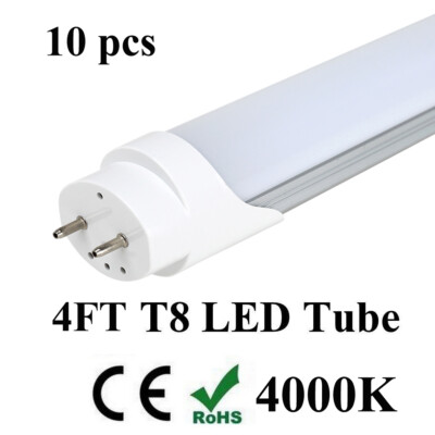 4 FT 18W T8 LED Tube Light Lamp G13 Bulbs Double-End Power 4000K MILKY LENS