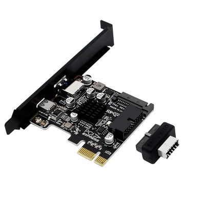CIE To USB3.0 Expansion Card Type-C 5Gbps Controller PCI-E Type E 19P20P Adapter
