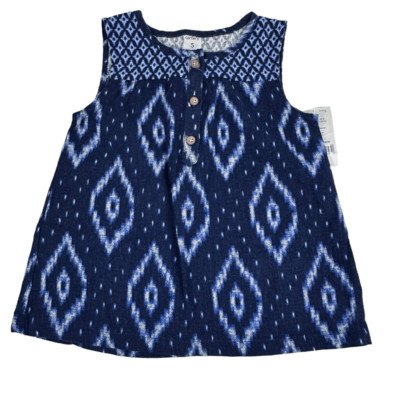 Carters Sleeveless Linen Blend Top size 5 Blue