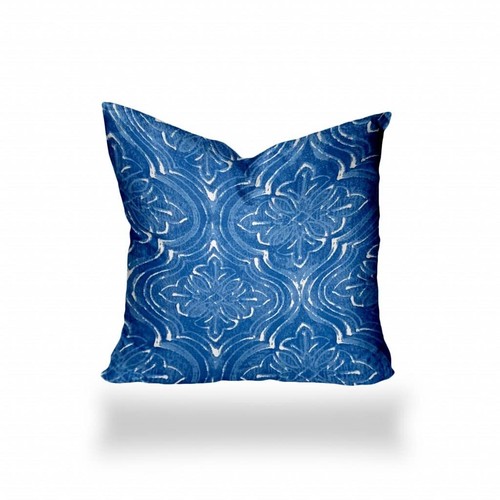 12 X 12 Голубых и белых подушек Ikat с выдувным швом для внутреннего и Наружного применения