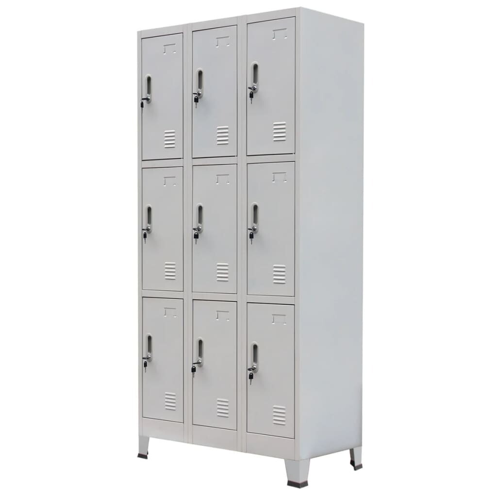 Locker with 9 Compartments Steel 90x45x180 cm Grey20157 in
