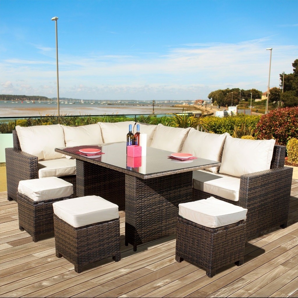 Oseasons™ Morocco 8 Seater Rattan Garden Patio Corner Sofa Dining Set