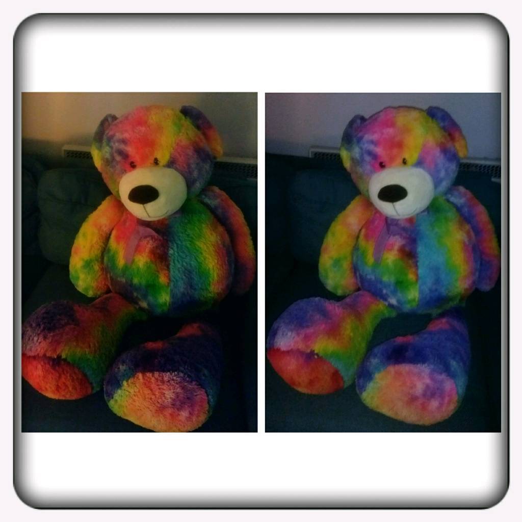 giant rainbow teddy bear