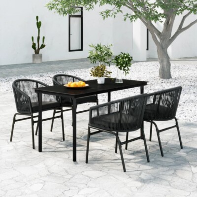 vidaXL 5 Piece Garden Dining Set Grey