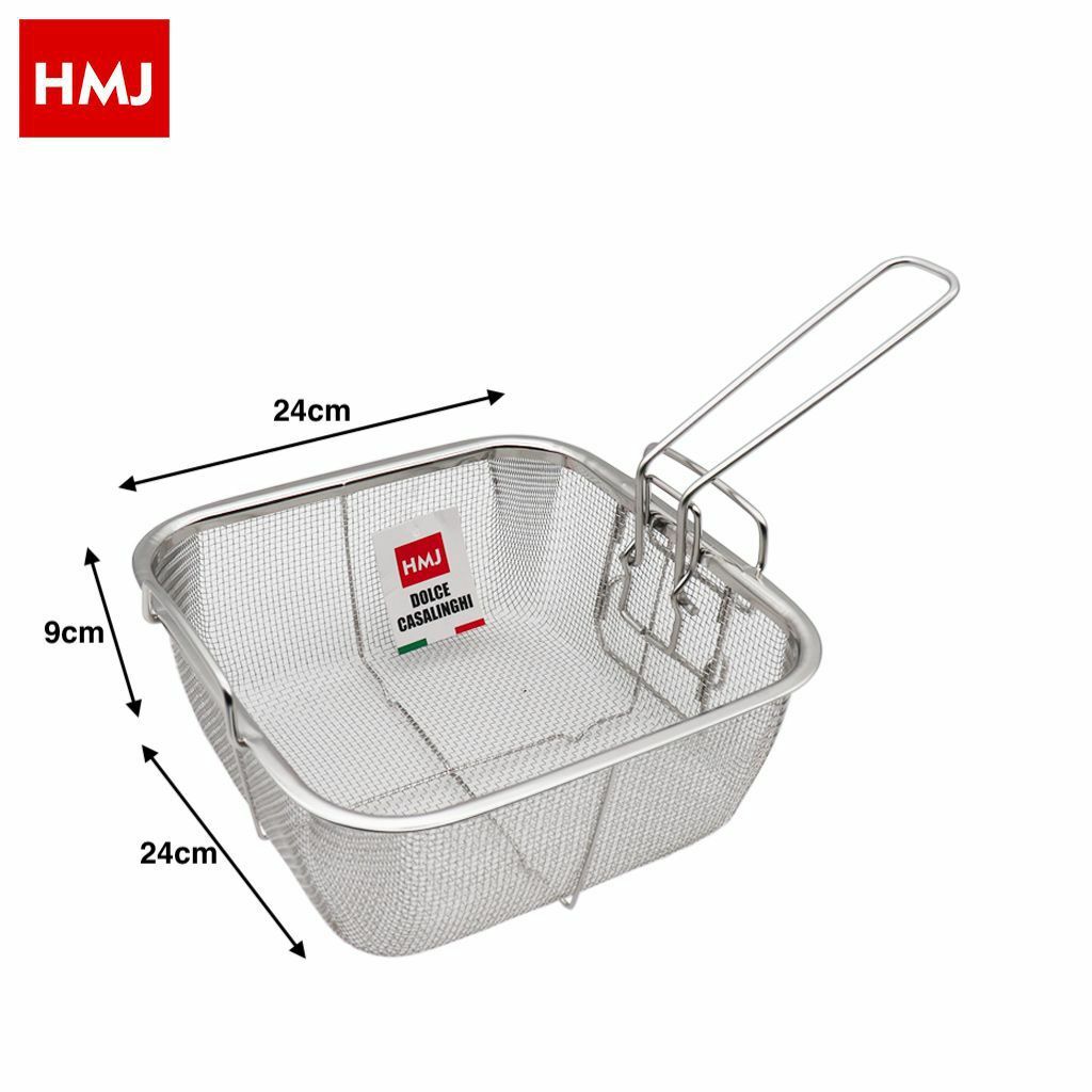 Cestino Cestello Colino Setaccio Con Manico Scola Frittura Friggitrice 24cm hmj