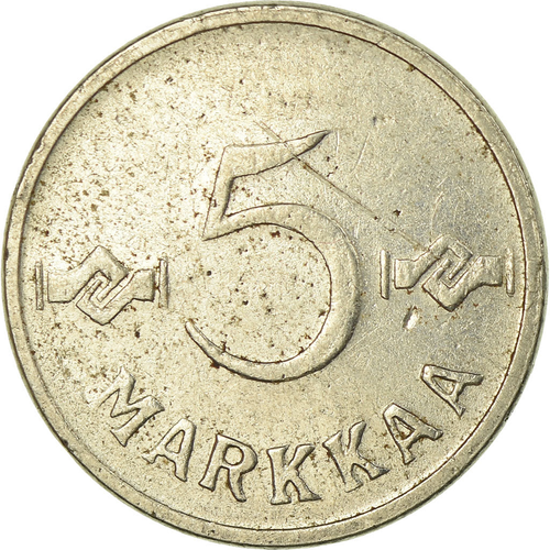 フィンランド語　SUOMEN Finnish Coin Finland 5 Markkaa | Icebreaker Varma | 1979