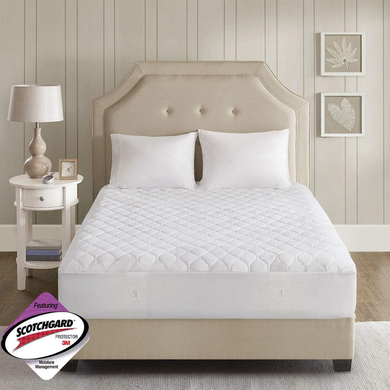 3M Scotchgard Heated Mattress Pad - Electric Bed Warmer with 5 Heat Settings, 10