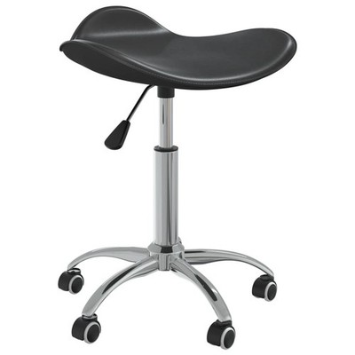 vidaXL Salon Spa Stool Black Faux Leather