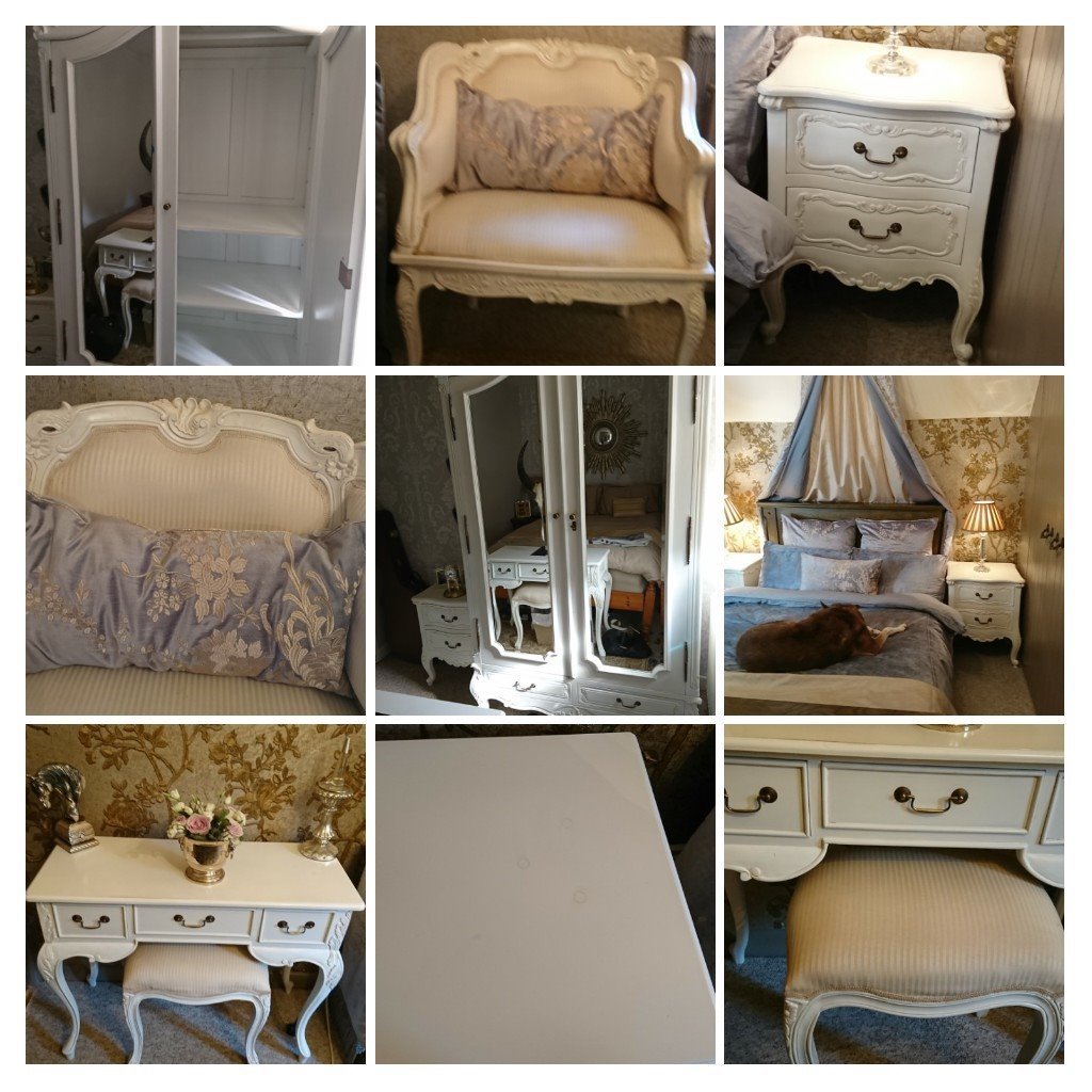 Beautifull French Chateau White Bedroom Furniture Suite, wardrobe