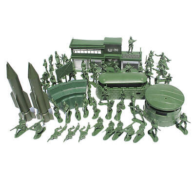 Plastic Army Men Playset 5cm Soldiers Action Figures with Assorted Army Base