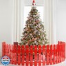 Christmas Tree Fence for Pets and Decorations - 36pcs Freely Assemble Red Picket Fence Around Christmas Tree for Cats Small Dogs Kids Toddlers Proof,Plastic Xmas Tree Fence Gate for Indoor Outdoor