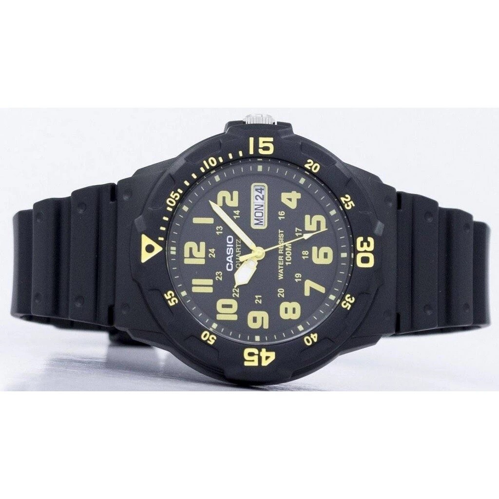 Orologio Da Polso CASIO mrw-200h-9bvdf Analogico Uomo Sportivo Nero Giallo lac