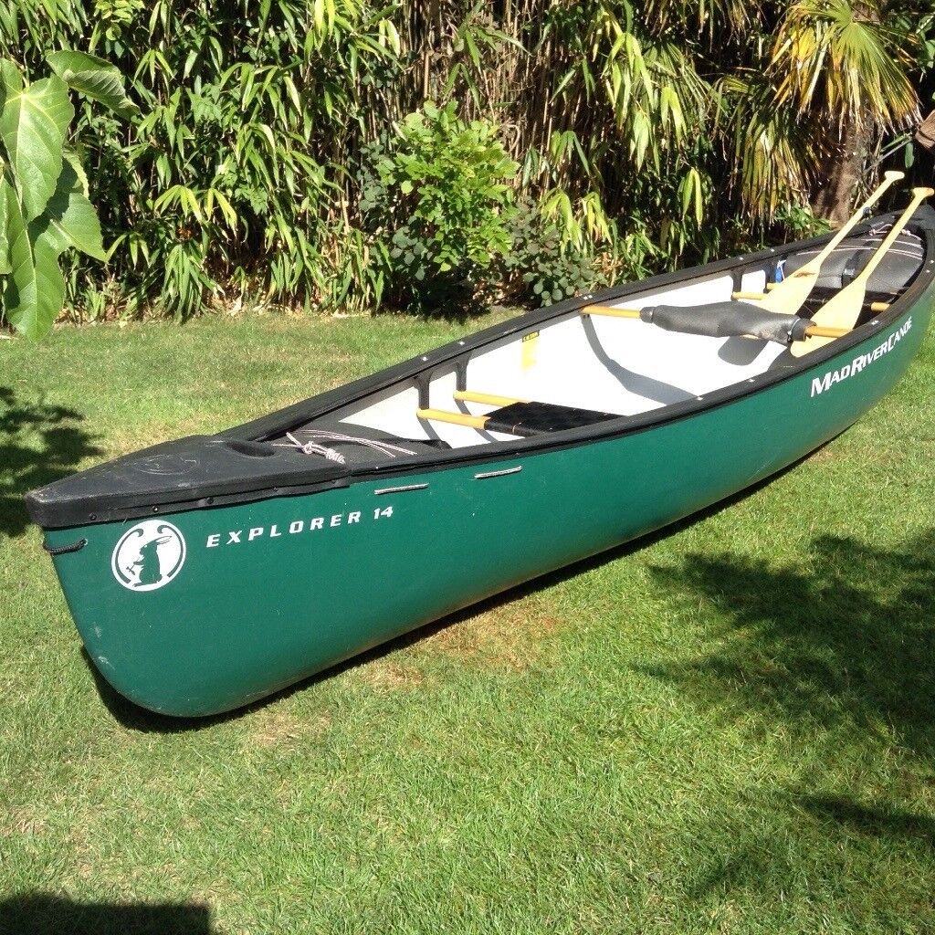 Mad River Canoe 14-0 TT Explorer, 2 wood beaver tail 