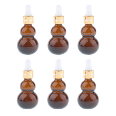 6 Stück Apothekenfläschchen aus Braunglas mit Glaspipette