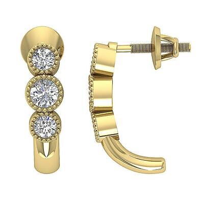Pre-owned Diamondforgood Fashion Studs Earring Vs1 E 0.55 Carat Round Cut Diamond 14k Rose Gold Appraisal In White
