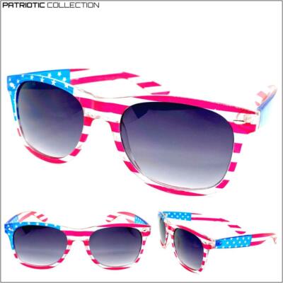 Classic Retro Style PATRIOTIC SUN GLASSES SHADES US USA American Flag Show Pride