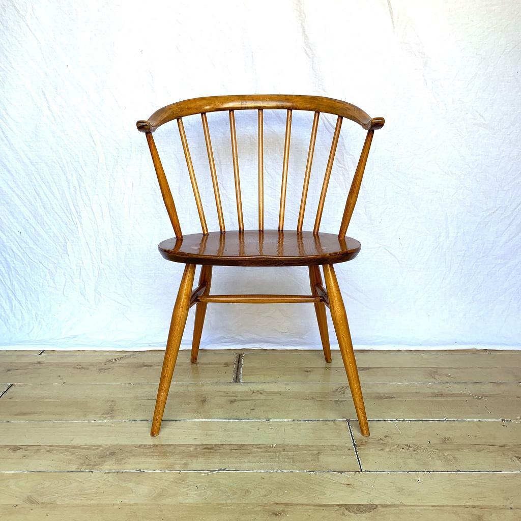 Vintage Ercol Cowhorn 449a Bow Top Armchair Desk Dining Chair