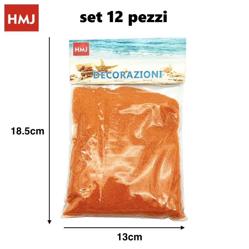 12 Confezioni Sabbia Decorativa Arancione 150g Vasi Piante Giardino Acquario hmj