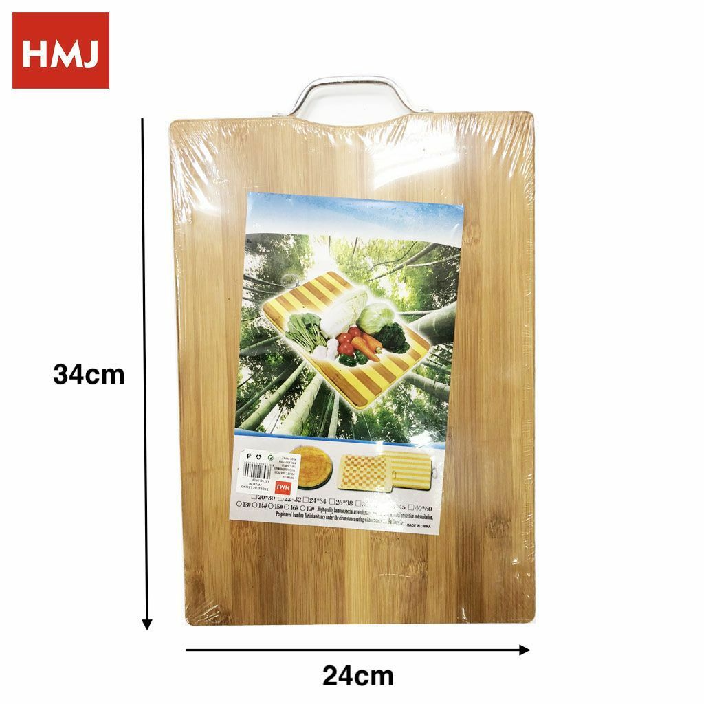 Tagliere Legno Naturale Con Manico Acciaio Tavola Affettare Cucina 24x34cm hmj