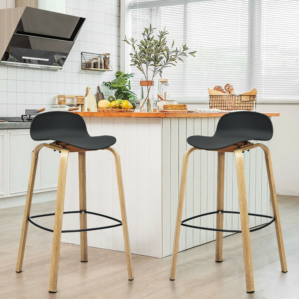 2 Pcs Counter Bar Chairs High Stools with Footrest 03874125 in