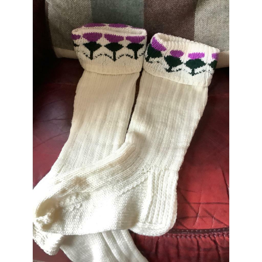 hand knitted kilt socks