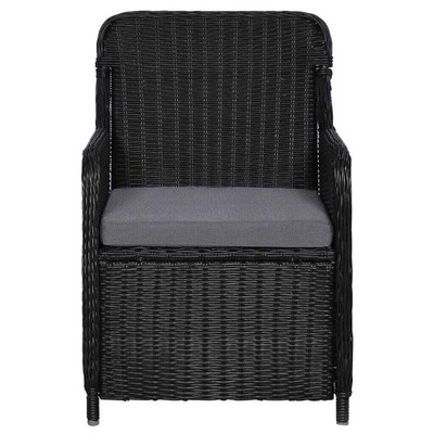 vidaXL 2x Gartenstuhl mit Polster Poly Rattan Gartensessel Sessel Stuhl Stühle