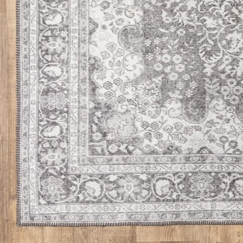 4 X 6 Серых ковриков Oriental Power Loom, устойчивых к пятнам