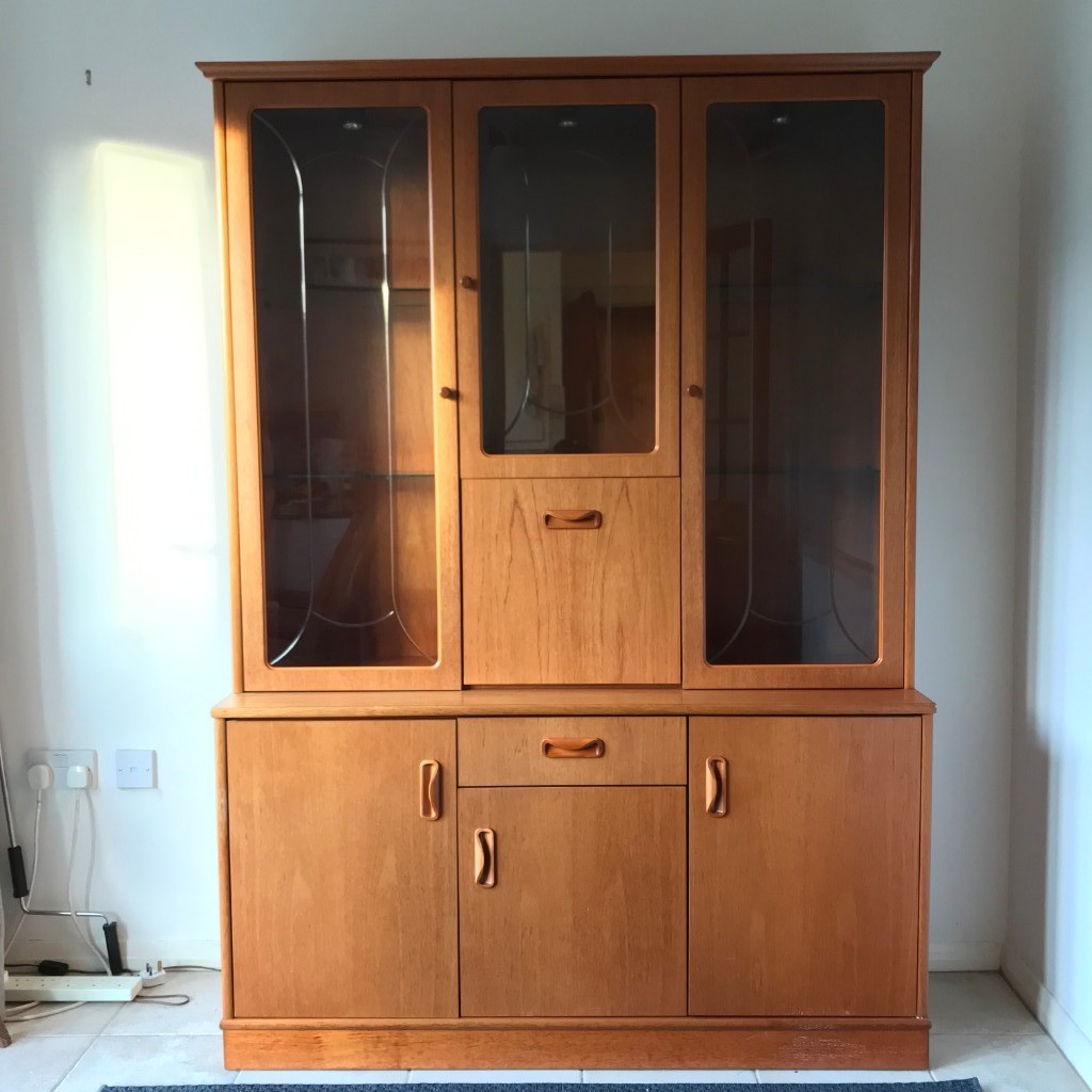 retro / vintage mid century g plan display cabinet / welsh