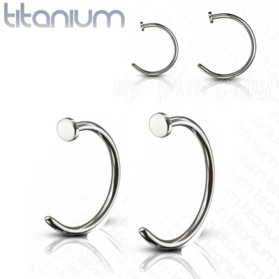 Implant G23 Solid Titanium Nose Hoop Ring with Flat Top 20G 18G - 5/16'' 3/8'' 