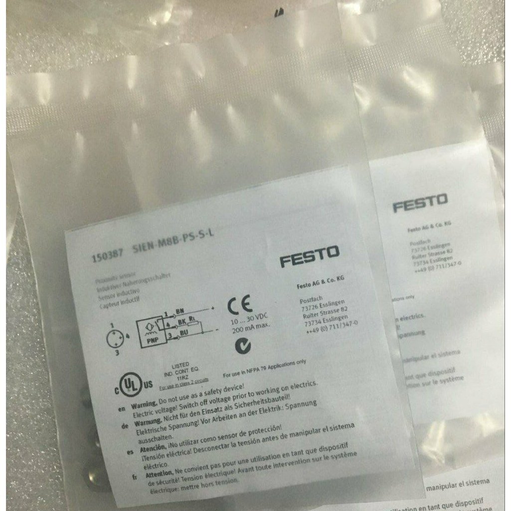 ‪☺︎‬m ONE NEW Festo SIEN-M8B-PS-S-L 150387 Proximity Switch