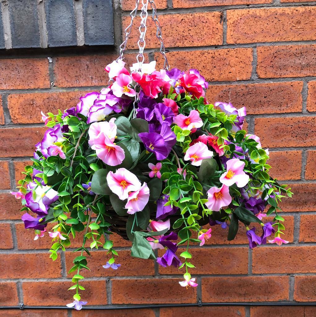 Artificial flower hanging basket in Westhoughton, Manchester Gumtree