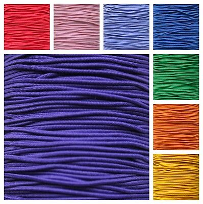 1mm Round Elastic Cord x 2, 5 or 10 Metres Bracelet, Hat Huge Choice of Colours