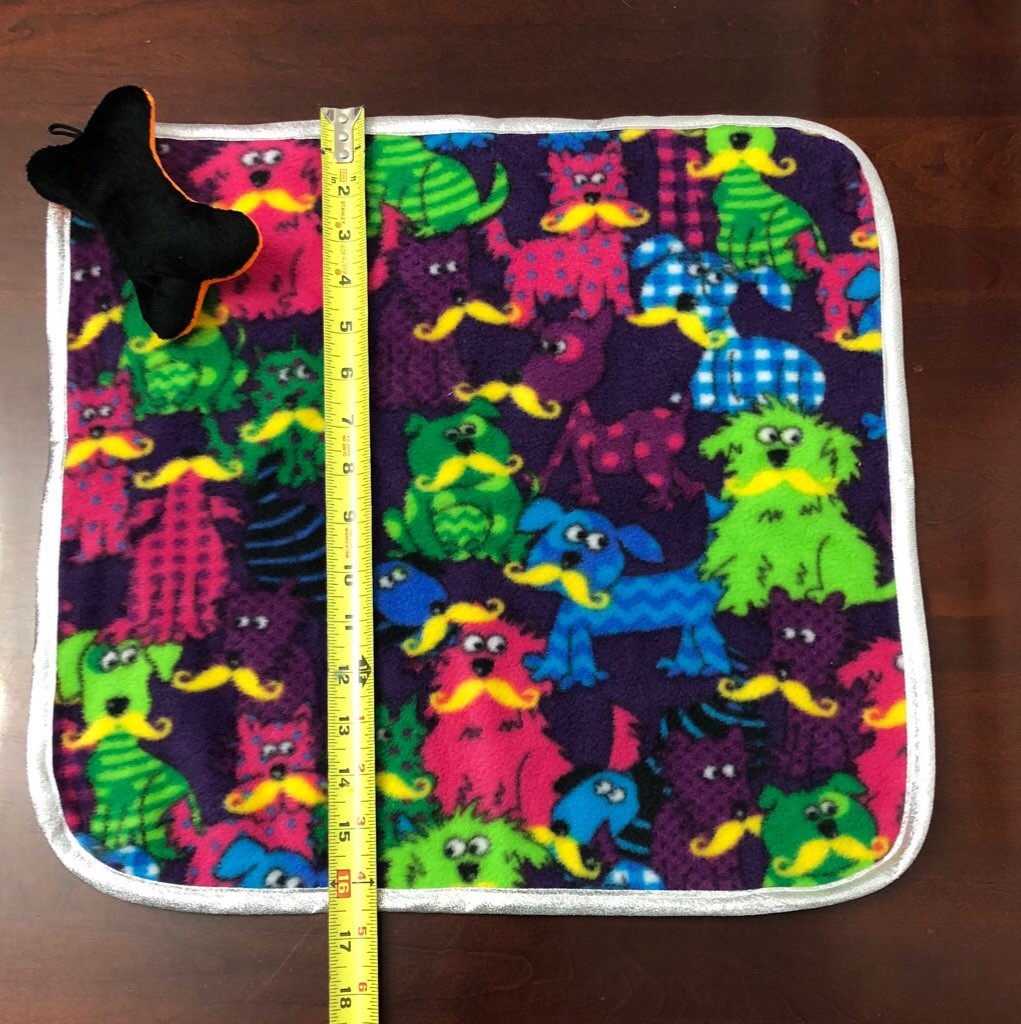 Purple Fleece Puppy Comfort Security Blanket with Dog Toy