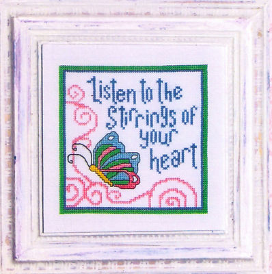Listen to Your Heart Butterfly Bobbie G Designs Cross Stitch Chart PRICE REDUCED