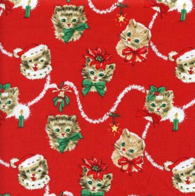 Kitty Garland Red Quilt Sew Fabric MICHAEL MILLER