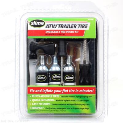 Genuine Innovations SLIME ATV/Trailer Emergency Tire Repair Kit w/ Plugs & CO2
